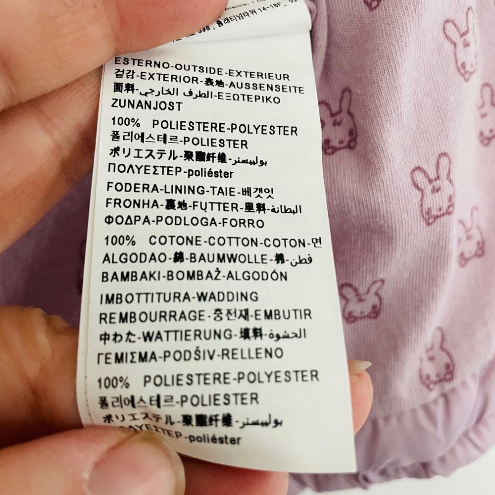United Colors of Benetton Baby Lavender‎ Puffer Jacket Hooded Bear Ears 1-3M - Picture 7 of 7